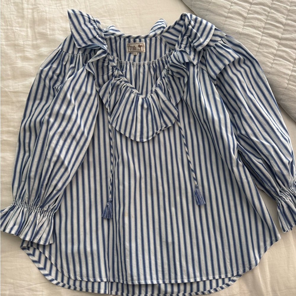 Blue and White Striped Blouse from Millie!